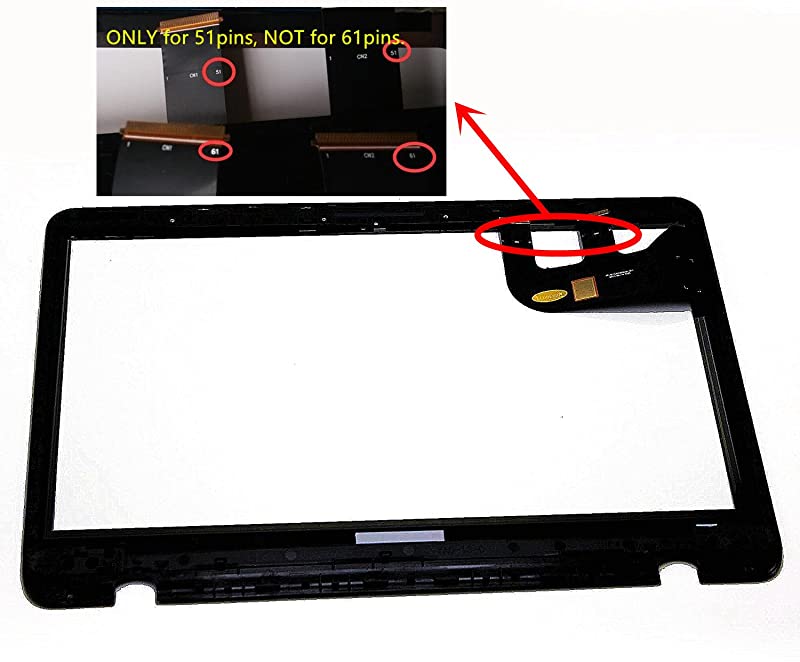 Kreplacement 13.3 inch Replacement Touch Screen Digitizer Front Glass Panel + Bezel for ASUS Q304 Q304U Q304UA Q304UA-BHI5T11 Q304UA-BBI5T10 (Not for 61pins Connector)