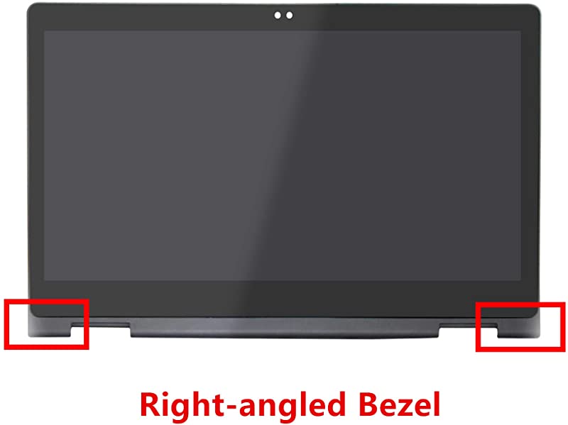 Kreplacement Replacement 13.3 inches FHD LCD Touch Screen Digitizer Assembly Right-Angled Bezel for Dell Inspiron 13 P69G P69G001 (NOT for LP133WF2 NV133FHM-N45) (Right-Angled Bezel - 40 Pins Connector)